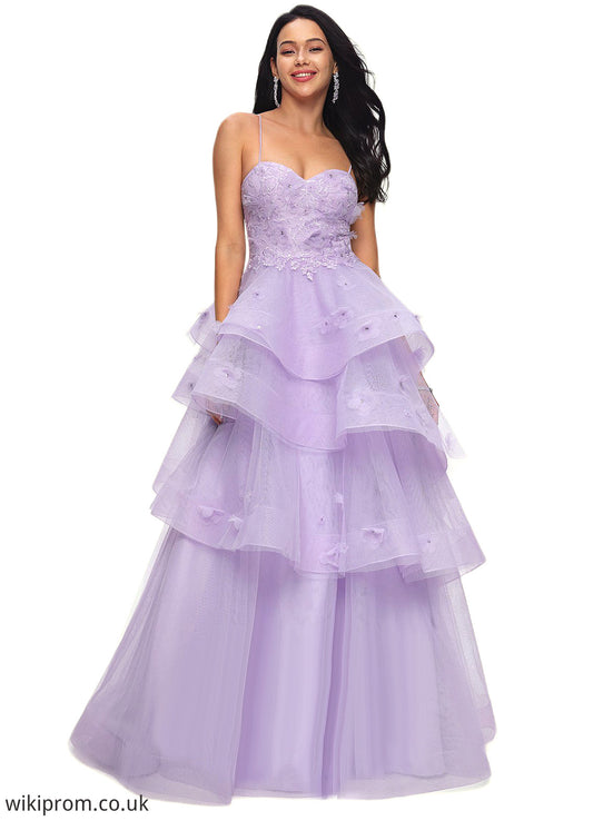Joslyn Ball-Gown/Princess Sweetheart Floor-Length Tulle Prom Dresses With Beading Sequins SWKP0022204