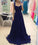 royal blue chiffon long prom dress blue bridesmaid dress Prom Dresses WK667