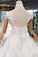 New Arrival Wedding Dresses Cap Sleeves High Neck Ball Gown With Appliques WK794