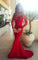 Long Trumpet/Mermaid Off-the-Shoulder Satin Red Prom Dresses 2024 WK610