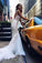 Luxurious Mermaid Long V-neck Wedding Dress with Open Back WK544