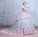 Scoop Ball Gown Gray Tulle Sleeveless Bowknot Empire Waist Wedding Dress with Pink Flowers WK576