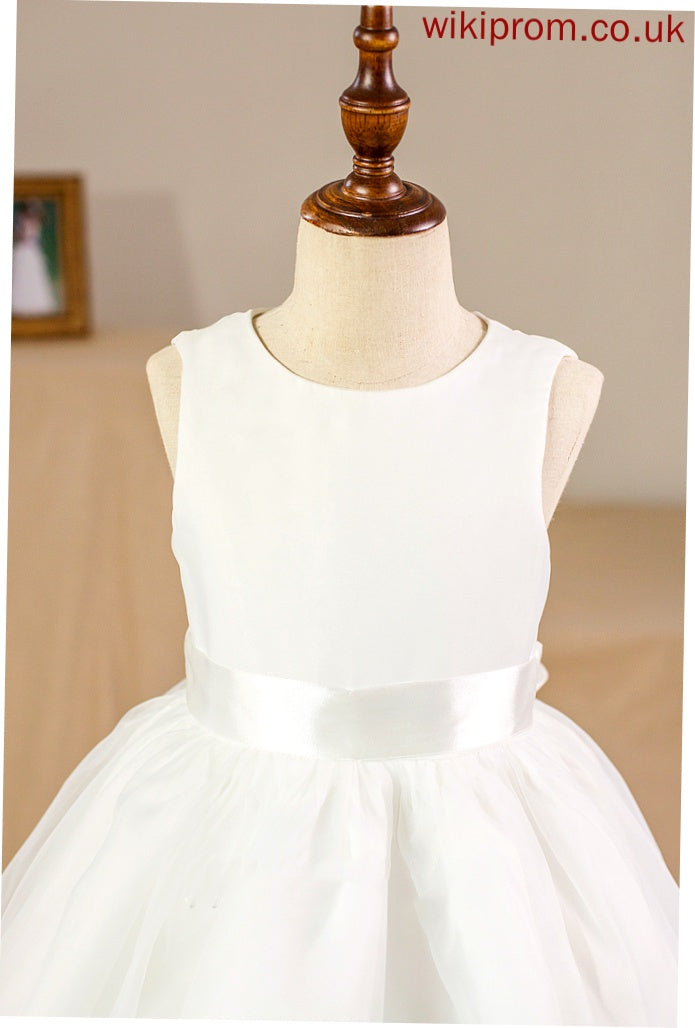Floor-length Flower Ball-Gown/Princess (Petticoat Girl Sleeveless Scoop Organza/Satin With Dress Bow(s) - NOT included) Allyson Neck Flower Girl Dresses