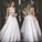 New Style Sexy Two Piece silver beaded bodice High Neck Tulle Skirts Champagne Prom Dress WK103