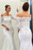 Mermaid Off-the-Shoulder Lace Sweep Train 3/4 Sleeve Top Lace-up Wedding Dresses WK634