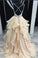 Princess Luxurious Spaghetti Straps V-Neck Beading Bodice Tulle Long Prom Dress with Layers WK122