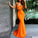 Orange Sweetheart Two Pieces Mermaid Sexy Long Bridesmaid Dresses Prom Dresses WK321