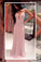 Pink Long Chiffon See Through Sexy V-Neck Sleeveless A-Line Yarn Prom Dresses WK18