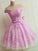 Off the Shoulder Lace up Lace Applique Dusty Rose Short Prom Dress Homecoming Dresses WK759