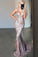 Mermaid Criss Cross Deep V Neck Gold Prom Dresses Sequins Long Prom Dresses WK534