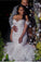 Mermaid Lace Off the Shoulder V Neck Ivory Wedding Dresses with Appliques Bridal Gowns WK988