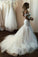 Off the Shoulder Mermaid Tulle Wedding Dresses Lace Appliques Bridal Gown WK448