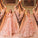 Princess Halter Backless Pink Lace Prom Dresses Two Piece Floral Formal Dress WK438