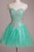 Mint organza sequins sweetheart sequins short homecoming dress WK391