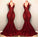 Sexy Burgundy Mermaid Sequins Deep V Neck Prom Dresses Long Evening Dresses WK908