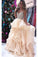 Princess Luxurious Spaghetti Straps V-Neck Beading Bodice Tulle Long Prom Dress with Layers WK122