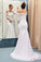 Mermaid Off-the-Shoulder Lace Sweep Train 3/4 Sleeve Top Lace-up Wedding Dresses WK634
