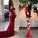 Mermaid Sexy Open Backs V neckline Burgundy Red Evening Dress Trumpets Shape Dress WK112