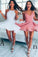 Sexy Cute A-Line Short Prom Dress with Straps Sleeveless Mini Graduation Dress H67