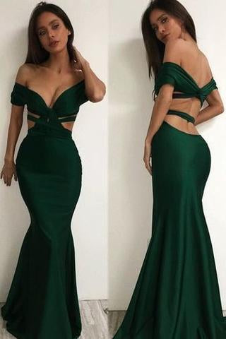 Off the shoulder Charming Long Charming Prom Dresses Evening Dress prom dresses WK856