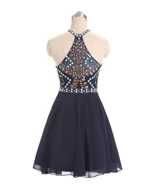 Royal Blue Sparkle Beautiful Chiffon Fashion Beading Sweet 16 Dress