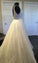 Sequins V-Neck Ivory Backless A-Line Sleeveless Elegant Plus Size Prom Dresses WK381