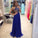 Pretty Royal Blue High Neck A-Line Sleeveless Floor-Length Modest Chiffon Prom Dresses WK833