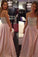 New Hot Pale Pink Strapless A-Line with Sparkly Beaded Long Sweetheart Cheap Prom Dresses WK01