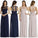 Round Neckline Illusion Lace Top Chiffon A-line Popular Open Back Bridesmaid Dresses WK515
