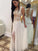 Sexy A-line Crew Floor-Length Chiffon Sleeveless Beaded Appliques White Prom Dresses WK661
