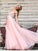 Pink Prom Dress Simple Lace backless prom dresses long evening Formal Gown WK115