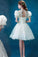 Princess Vintage Ivory Short Prom Dress Sweet 16 Cocktail Dress Graduation Dresses WK114