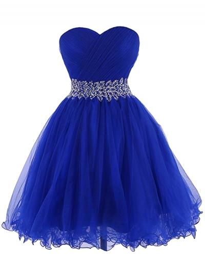 Modern Sweetheart Knee Length Royal Blue Homecoming Dress WK326